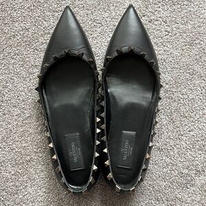 Valentino Black Studded Leather Flats size 38